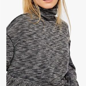 Free People.  Women's Gray Turtleneck Sweater
